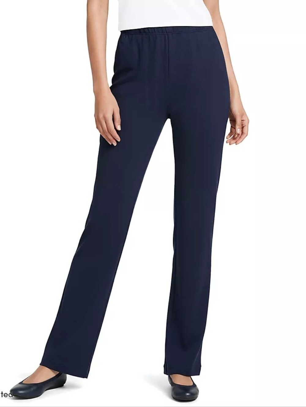 Lands' End navy women's joggers trouser, elastic-waist, 100% Cotton, new